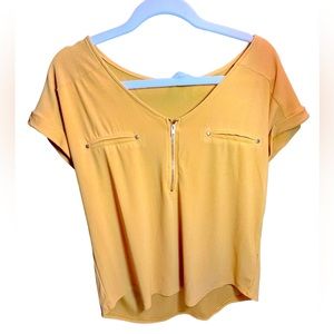 Flower and Feather Mustard Blouse